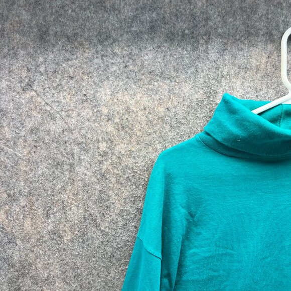 Vintage Adidas Sweater Mens Large Teal Blue Pullover Fleece Turtle Neck Y2K USA - Picture 2 of 10